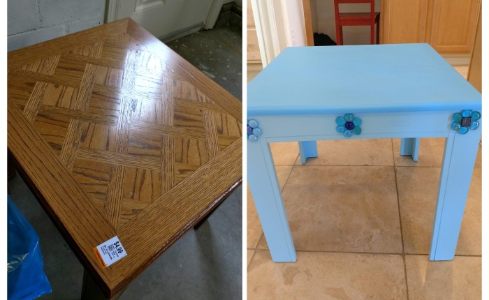 My $3.99 Night-Table Transformation using my extra&nbsp;scraps!